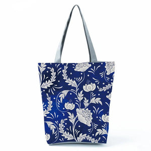 Floral Porcelain Geometry Pattern Shoulder Bag for Teenagers