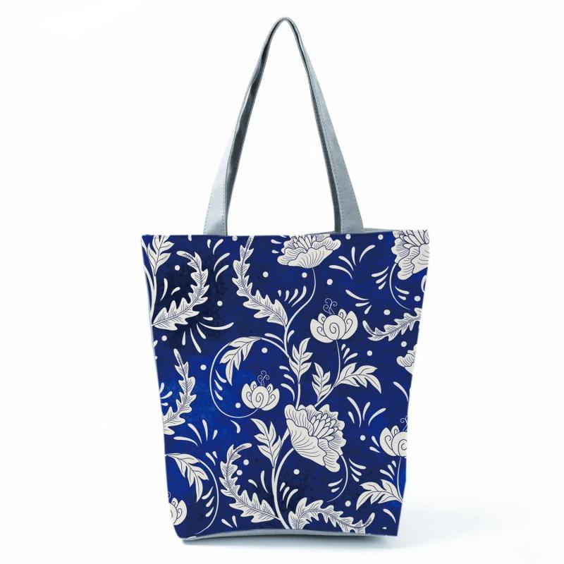 Floral Porcelain Geometry Pattern Shoulder Bag for Teenagers