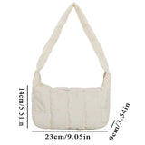 Embroidered Oxford Cloth Shoulder Bag