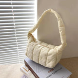 Embroidered Oxford Cloth Shoulder Bag
