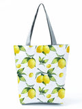 Lemon Printed Handbag Eco Reusable High Capacity Women Shopping Bag