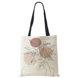 Abstract Art Canvas Tote Bag - Reusable Shopper Handbag