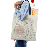 Abstract Art Canvas Tote Bag - Reusable Shopper Handbag