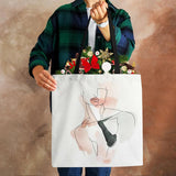 Abstract Art Canvas Tote Bag - Reusable Shopper Handbag