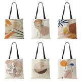 Abstract Art Canvas Tote Bag - Reusable Shopper Handbag