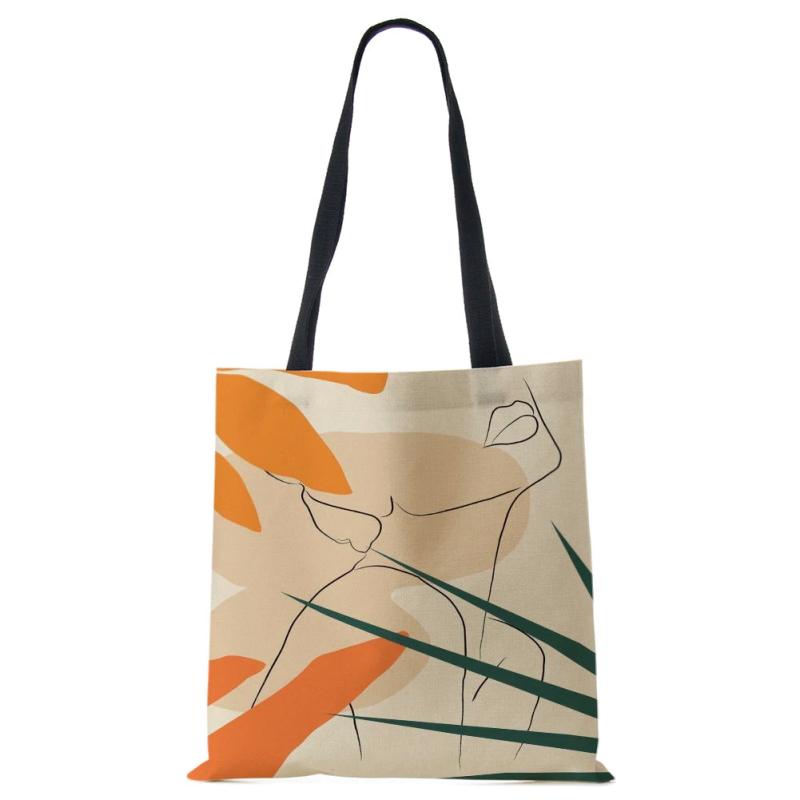 Abstract Art Canvas Tote Bag - Reusable Shopper Handbag