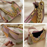Women's PU Leather Shoulder Bag Plaid Handbag