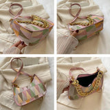 Women's PU Leather Shoulder Bag Plaid Handbag