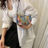 Women's PU Leather Shoulder Bag Plaid Handbag