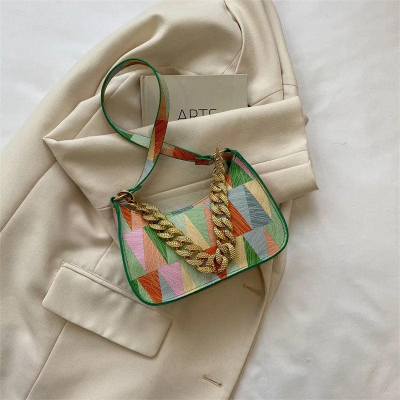 Women's PU Leather Shoulder Bag Plaid Handbag