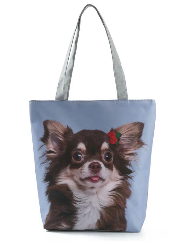 Miyahouse Animal Tote Bag Dog Print Handbag Shoulder Bag