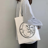 Vintage Mythical Sun Cartoon Printed Canvas Shoulder Bag