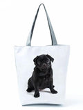 Pug Printed Handbag Outdoor High Capacity Women Shoulder Bag