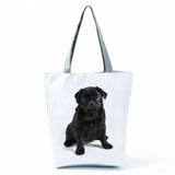 Pug Printed Handbag Outdoor High Capacity Women Shoulder Bag