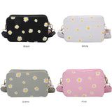 Daisy Pattern Shoulder Bag Handbag Small Square Tote Class