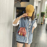 Chinese Style Tassel Bucket Bag Small Handbag