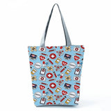 ECG Medicament Printed Handbags Nurse Women's Shoulder Bags