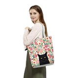 Floral Print Women Tote Handbag Shoulder Bag Reusable Shopping Bags
