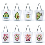 Avocado Cartoons Fruit Series Tote Bag - Reusable Handbag