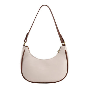 Half-Moon Shoulder Bag for Women PU Leather Travel Crossbody Handbag