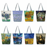 Van Gogh Oil Painting Canvas Tote Bag Retro Art Travel Bag