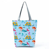 Seaweed Starfish Mermaid Shoulder Bag High Capacity Eco Shopping Bag