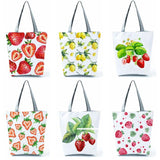 Fruit Shoulder Bag Lemon Print Handbags Portable Storage Bag