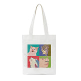 Cat Cartoon Shoulder Bag Harajuku Punk School Fun Hip Hop Canvas