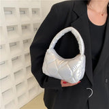 Winter Women Shoulder Bags Pillow Purse Lightweight Soft Pu Feather Padded