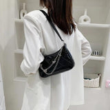 French Casual Armpit Bag Women's High PU Leather Chain Shoulder Bag