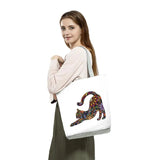 Reusable Shopping Bags Floral Print Tote Handbag for Women