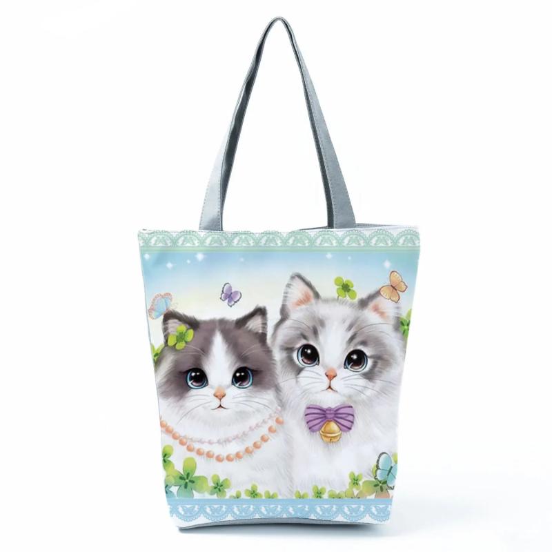 Reusable Shopping Bags Floral Print Tote Handbag for Women