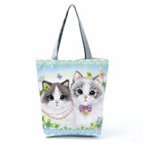 Reusable Shopping Bags Floral Print Tote Handbag for Women