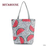Miyahouse Watermelon Beach Tote Bag - Canvas Shoulder Handbag