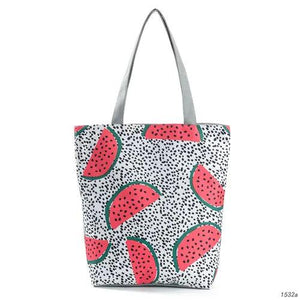 Miyahouse Watermelon Beach Tote Bag - Canvas Shoulder Handbag