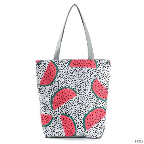 Miyahouse Watermelon Beach Tote Bag - Canvas Shoulder Handbag