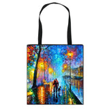 Art Painting Tote Women Handbags Canvas Shoulder Bag Girls Shopping Bags