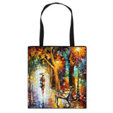 Art Painting Tote Women Handbags Canvas Shoulder Bag Girls Shopping Bags