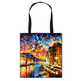 Art Painting Tote Women Handbags Canvas Shoulder Bag Girls Shopping Bags
