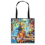 Art Painting Tote Women Handbags Canvas Shoulder Bag Girls Shopping Bags