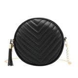 V-shaped Embroidered Round Bag Small Ladies Messenger Bag