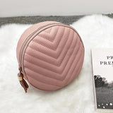 V-shaped Embroidered Round Bag Small Ladies Messenger Bag