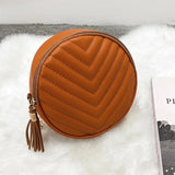 V-shaped Embroidered Round Bag Small Ladies Messenger Bag