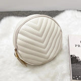 V-shaped Embroidered Round Bag Small Ladies Messenger Bag
