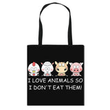 Canvas Handbag Women Shopping Bag Vegan Shoulder Bag