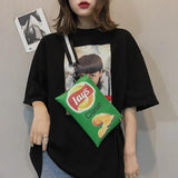 Funny Crossbody Handbag Canvas Shoulder Bag Mini Cartoon Girl Envelope Bags