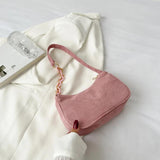 Velvet Armpit Bag with Chain Women's Handbags