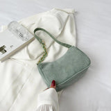Velvet Armpit Bag with Chain Women's Handbags