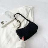 Velvet Armpit Bag with Chain Women's Handbags