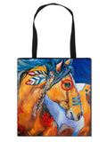 Horse Canvas Shoulder Bag Women Handbag Girls Travel Totes